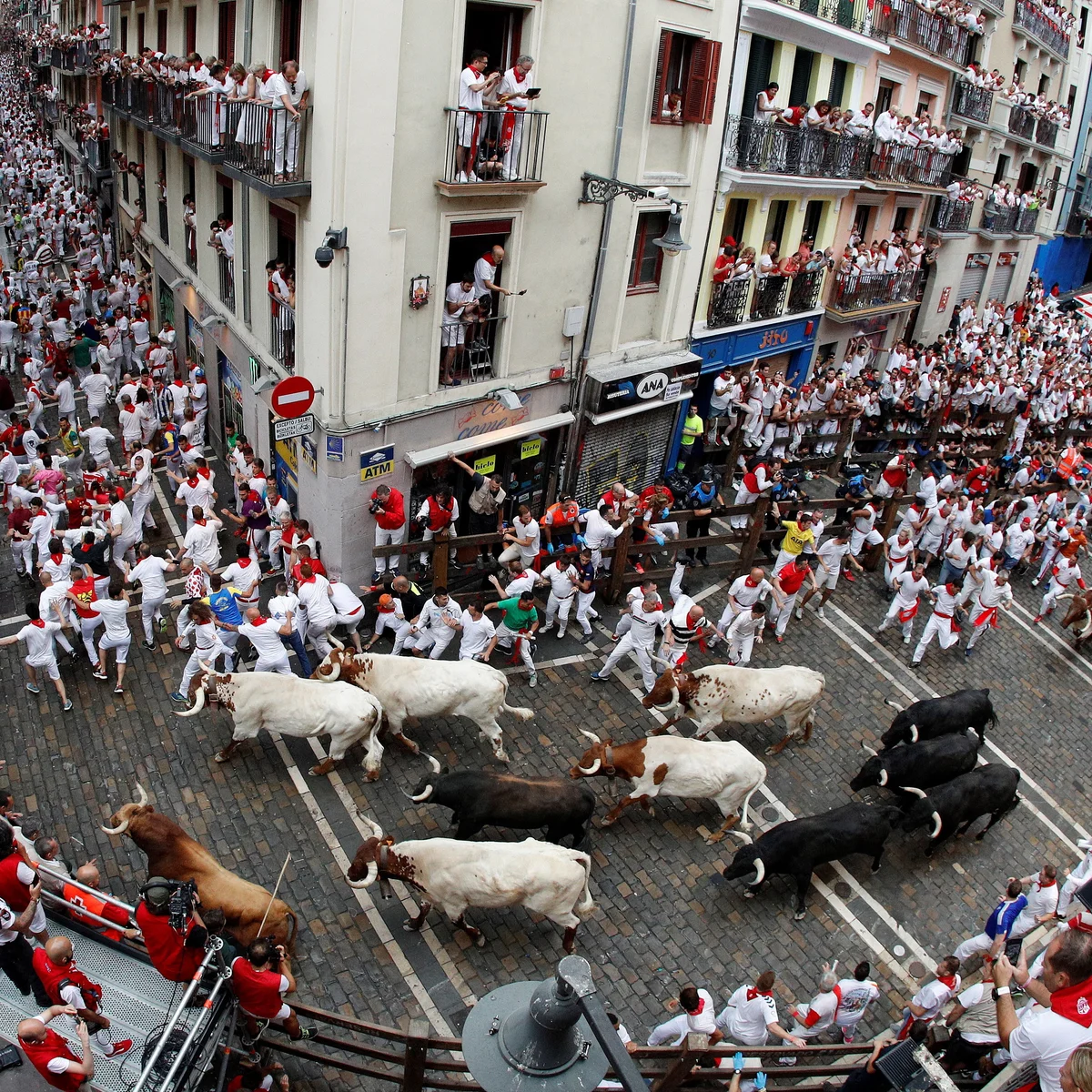 This festival takes place in Pamplona and is famous for the running of the bulls. People dress in white with red scarves and celebrate for several days.