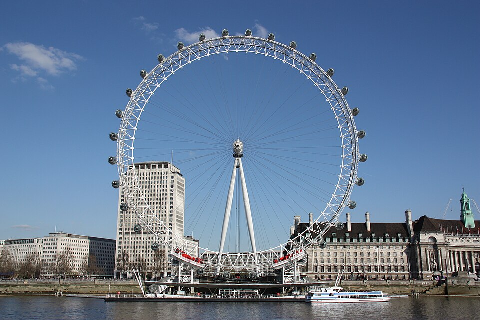 The London Eye is a large observation wheel on the River Thames. It offers amazing views of the city.