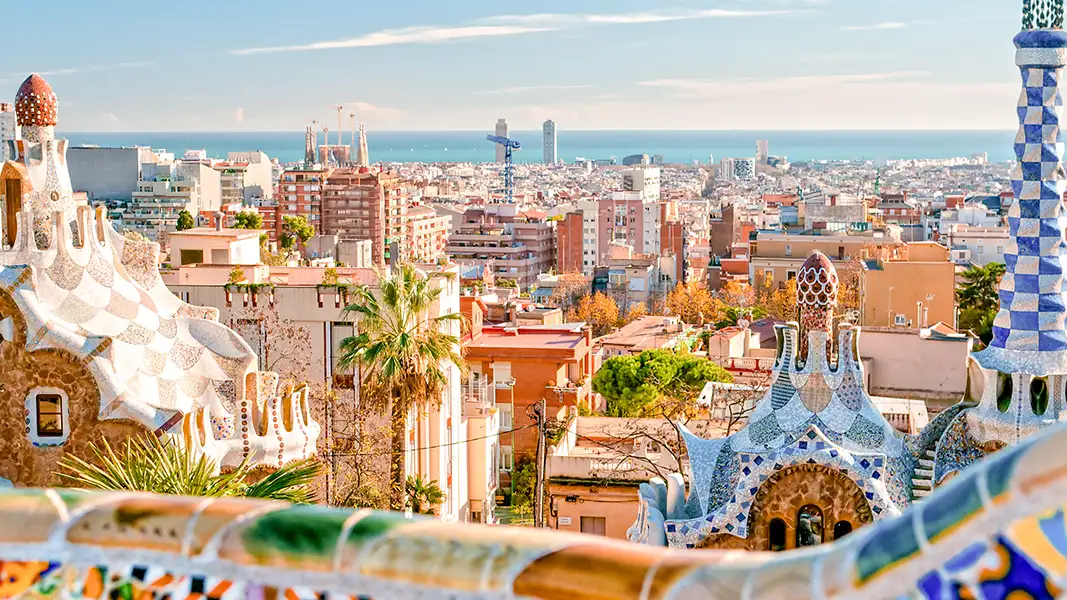 Located in Barcelona, Parque Güell is another masterpiece by Antoni Gaudí. It is a colorful park with artistic designs and great views of the city.